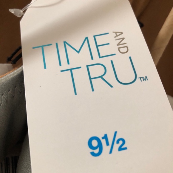 TIME and TRU Womens Scrunch Ballet Flat Shoes Size 9.5 Metallic Memory Foam New - Picture 6 of 7